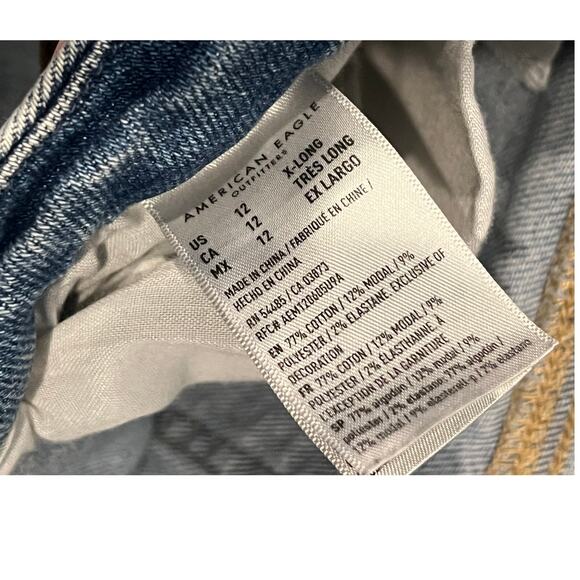 American Eagle Curvy Mom Jeans Womans L 12 X-Long - Picture 5 of 5